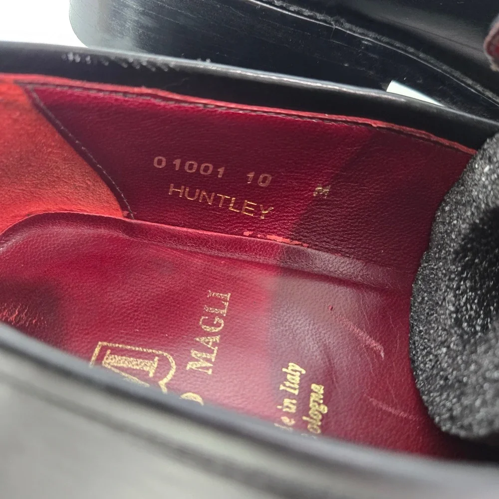 Bruno Magli Size 10 Huntley Penny Loafers Black Italian Leather Square Toe #1116
